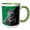 Green/White, variant on 3drose, Wild Boar Vector Zodiac Animal, 11oz Two-tone Green Mug