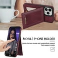 thumbnail image 6 of ELEHOLD Flip Leather Wallet Case for iPhone 14 Pro Max with RFID Blocking Card Slots Holders Magnetic Buckle Kickstand Function Business Style Men Women Case For iPhone 14 Pro Max,Winered, 6 of 7