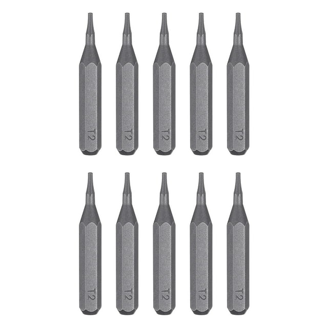 Uxcell 10pcs Punta de destornillador Torx T2 5/32" Hex Magnética Estrella de 6 Puntos Acero S2