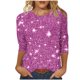 thumbnail image 2 of Tejiojio Women's Sequin Top Round Neck 3/4 Sleeves Sparkly Casual Party Blouse S-2XL, 2 of 5