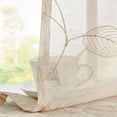 thumbnail image 7 of Curtainking Sheer Valance Leaf Embroidered Farmhouse Beige Kitchen Curtains for Small Windows Light Filtering Drape Short 1 Panel Rod Pocket 55" x 16", 7 of 7