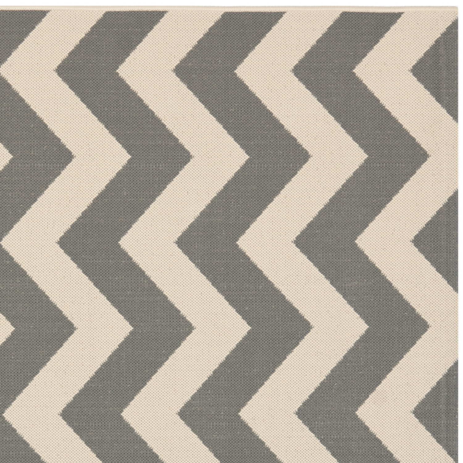 Safavieh Courtyard Bailey Chevron Indoor/Outdoor Area Rug, Gray/Beige, 5'3" x 5'3" Square
