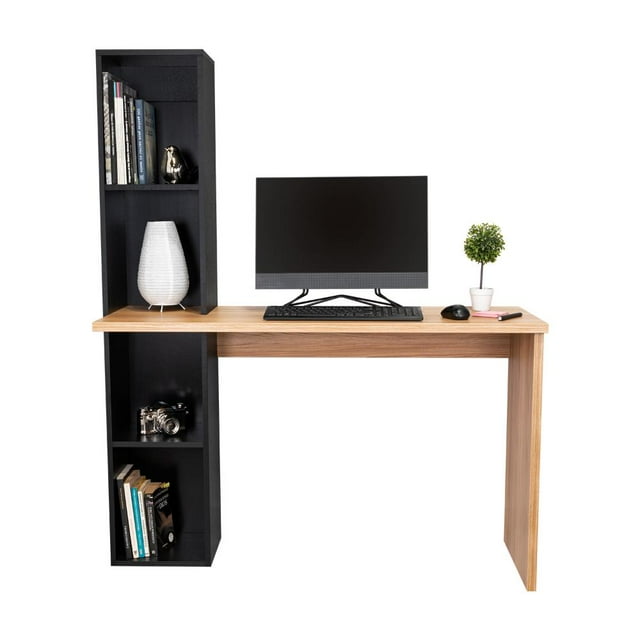 Escritorio Librero Aston Fresno Europeo y Wengue Virtual Muebles