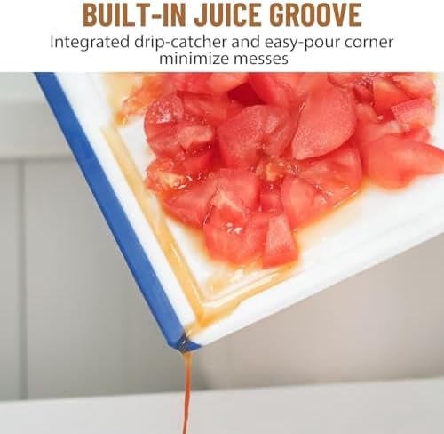 Plastic Cutting Boards for Kitchen, 3-Piece Large Cutting Board Set Dishwasher Safe Chopping Boards with Non-slip Feet and Juice Grooves, Multicolor