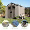 thumbnail image 4 of Lifetime Lockable DIY Polyethylene Storage Shed 52.9 sq. ft., 8' x 7.5', Light Brown (60370), 4 of 11