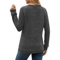 thumbnail image 4 of OALUXE Long Sleeve Shirts for Women Casual Tunic Tops Loose Fit Dressy Crewneck Lightweight Pullover Sweaters, 4 of 7