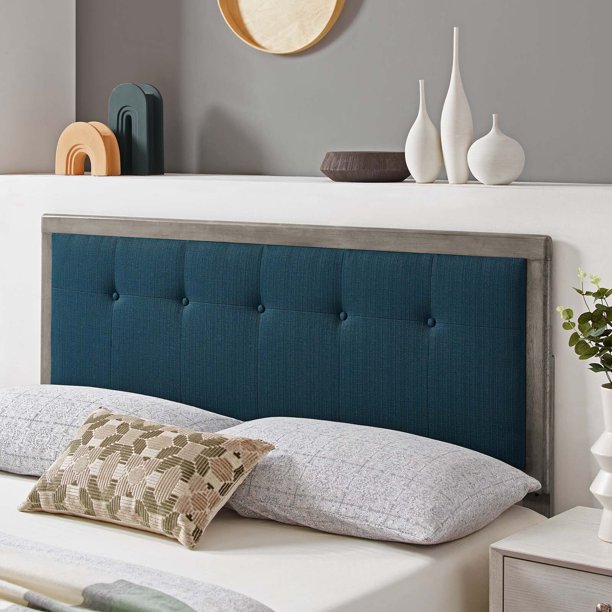 Abrahams Upholstered Panel Headboard, Assembly Required, Compatible