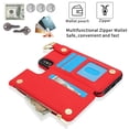 thumbnail image 3 of ELEHOLD Case for iPhone XS Max, Magnetic Closure Kickstand Zipper Wallet Case with 3 Card Slots & Ring Holder,Shockproof RFID Blocking Phone Case,Red, 3 of 8