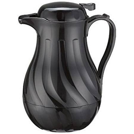- Winco Push Button Insulated Beverage Server with Swirl Design, 42-Ounce, Black - Set of 3