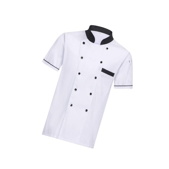Unisex Chef Coat Jacket Catering Kitchen Short Sleeve Work Clothes For Kitchen Chef Wear 2XL White