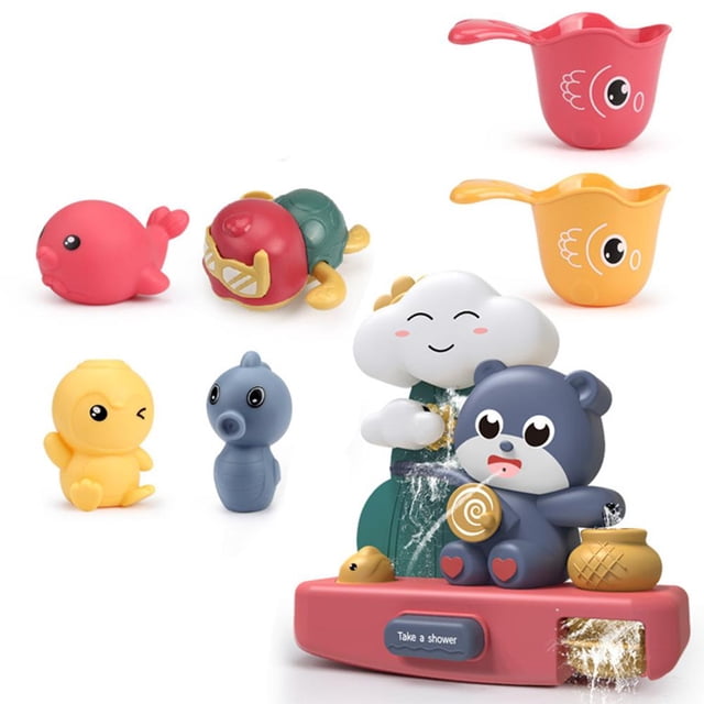 Juguetes De Baño Para Bebés Para Niños, Lindo Oso, Nube, Juguete De Rociador De Agua Para Niños, Juego De Rociador De Agua, Baño De Ducha, Juguetes Para Bebés seitruly FN005770-00