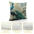 thumbnail image 4 of Orinice Peacock Flowers Tree Graphic Decorative Cushion Throw Pillow Cover for Home Couch Living Room Bed Sofa Short Plush 1PC 20x20in, 4 of 5