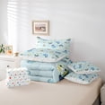 thumbnail image 6 of Homewish Colorful Wild Dino 7 Pieces Bedding Comforter Set,Cartoon Dinosaur Egg Full Bedding Set,Blue Green Fitted Sheet Flat Sheet For Boys Teens,Ultra Soft Home Decor Reversible, 6 of 8