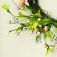 thumbnail image 3 of 12" Green Pink and Purple Decorative Artificial Spring Floral Twig Wreath - Unlit, 3 of 7