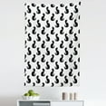 thumbnail image 1 of Cat Tapestry, Silhouette of a Kitten Monochrome Feline Pattern House Pet Illustration Halloween, Fabric Wall Hanging Decor for Bedroom Living Room Dorm, 5 Sizes, Black White, by Ambesonne, 1 of 1