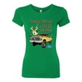 thumbnail image 2 of Wild Bobby, Driving Trucks and Taggin Bucks Retro Ford F150 Hunting, Cars and Trucks, Women Slim Fit Junior Tee, Kelly, XX-Large, 2 of 4