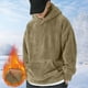 thumbnail image 1 of Dolkfu Sudadera Sherpa para hombres, sudadera cómoda y suelta con bolsillo, camisetas de manga larga para hombres en invierno. M, 1 of 8