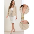 thumbnail image 2 of DARING DIVA Women's Double Breasted Long Sleeve Work Jacket Office Suit M Beige, 2 of 6