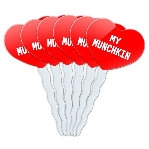 Munchkin Heart Love Cupcake Picks Toppers - Set of 6