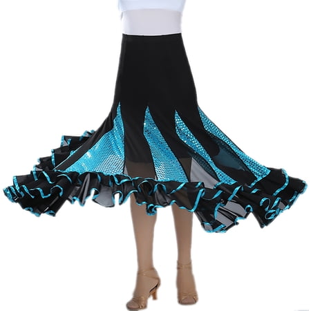 Long Theatre Flamenco Ballroom Tango Latin Practice Dance Dancewear Skirts Cheap
