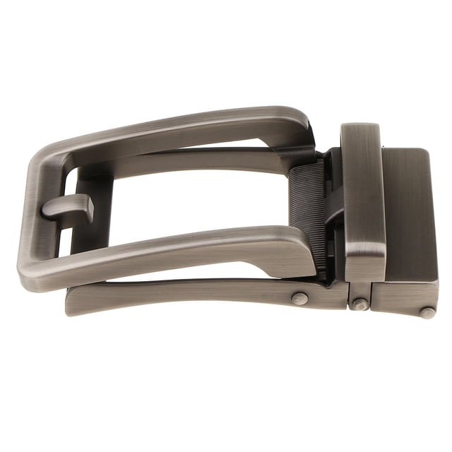 Reemplazo de hebilla automática de cinturón de trinquete para hombres de aleación gris claro negro Sunnimix Hebilla de cinturón deslizante automática