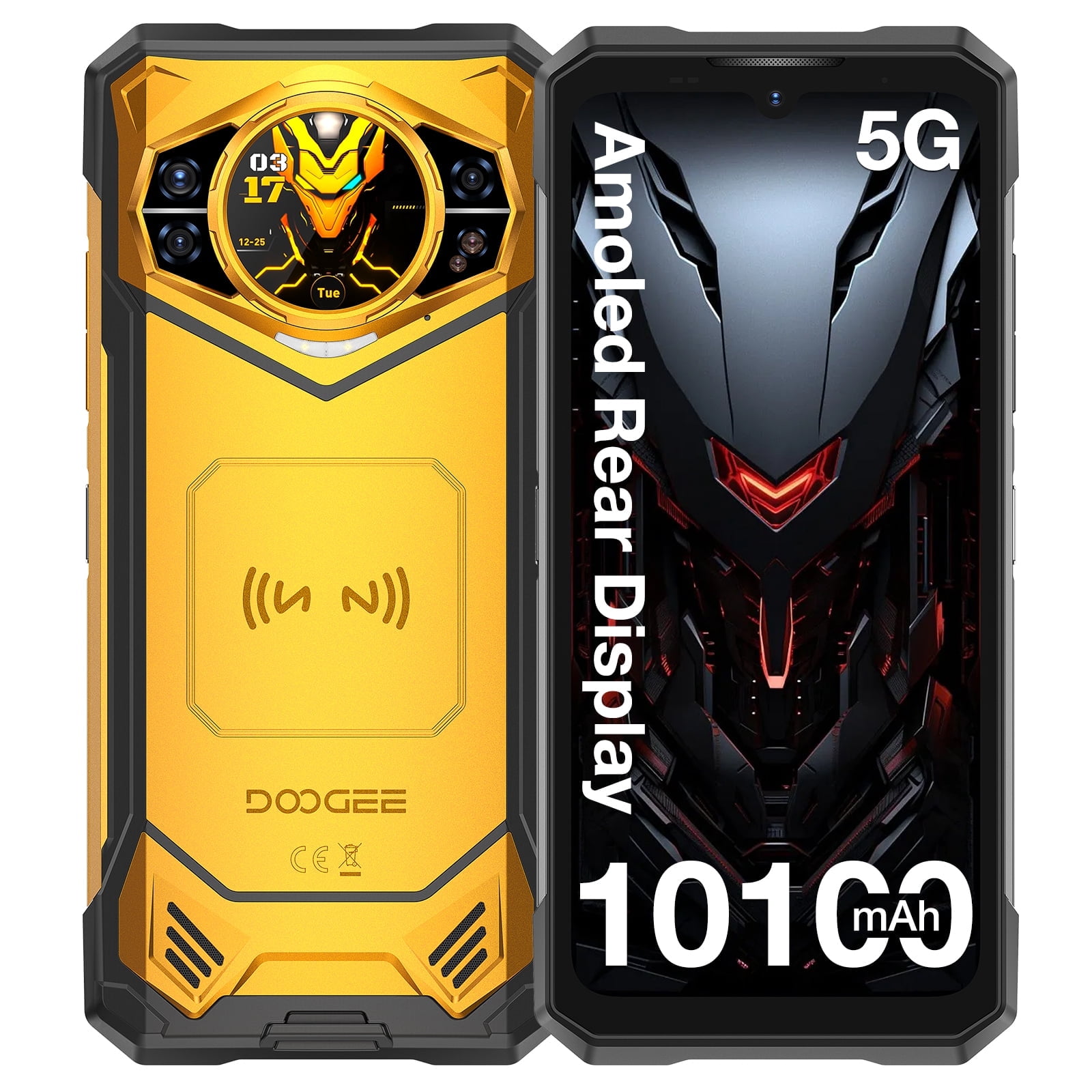 DOOGEE S200 X Rugged Phone 5G, 32GB+512GB/TF 2TB, Android 14 Smartphone with 1.32" Amoled Screen, 10100mAh/33W, 100MP+20MP+20MP Camera, 6.72" FHD/120Hz, Waterproof, NFC/OTG