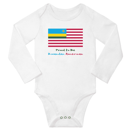 

Proud to be Rwandan American Baby Long Slevve Rompers Bodysuit (White 3-6 Months)