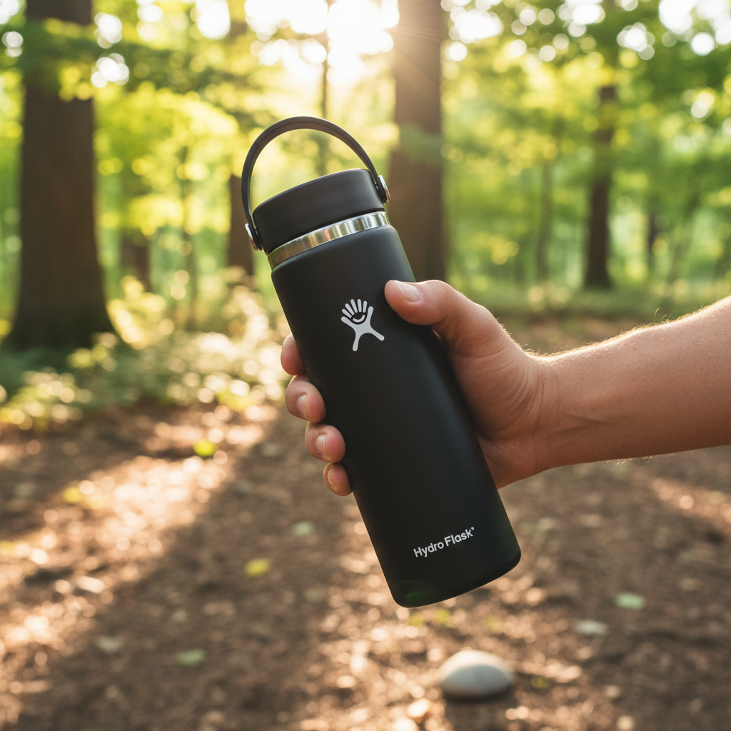 Black 20 oz Wide Mouth Water Bottle with Flex Cap