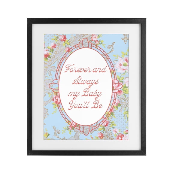 Stupell Industries Cottage Forever And Always My Baby Black Framed Print Under Glass, 13 x 16, by Lil' Rue