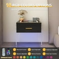 thumbnail image 5 of Glavbiku Nightstand with 1 Drawer,Acrylic Base USB Wireless Charging Station for Home,Adult,Black, 5 of 9