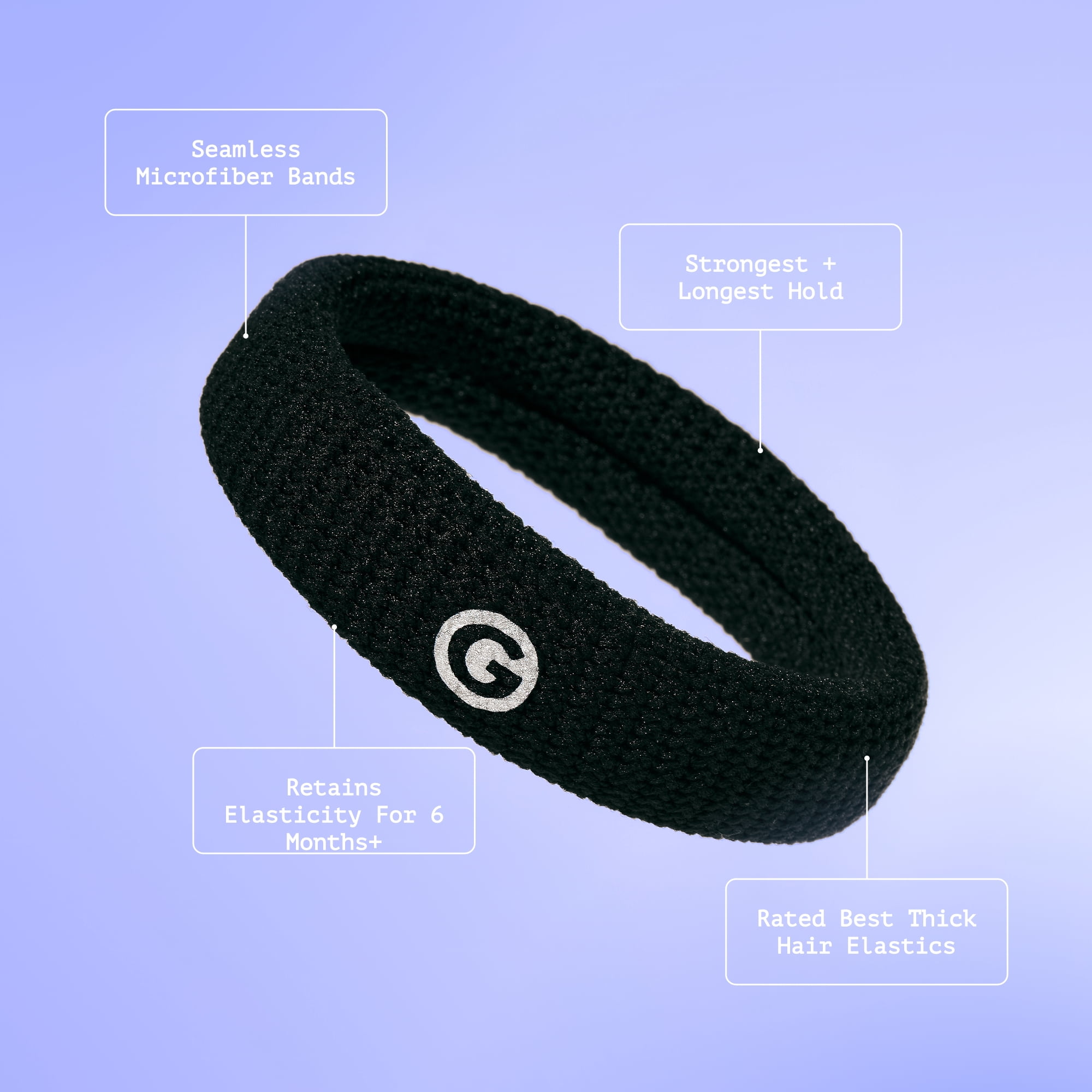 Gimme Beauty Thick Hair Bands 6ct Black