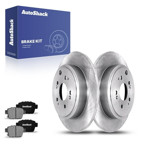 AutoShack 13.13" (333.5 mm) Rear Solid Brake Rotors   Ceramic Brake Pads | Replacement for 2006-2014 Honda Ridgeline | 6-PC Brake Kit