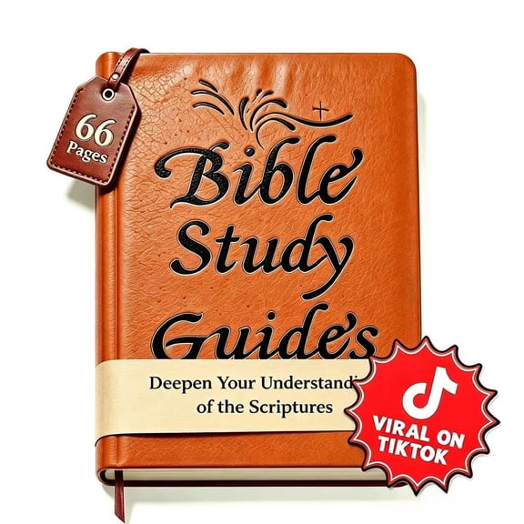 Bible Study Guide , 66 Page Bible Study Journal , PU Leather Notebook | Scripture Summaries & Daily Reflections, Beginner Friendly Spiritual Workbook, Ideal Christian Bible Gift for Women Men Elders