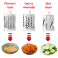 thumbnail image 3 of Râpe à Fromage Rotative, Râpes pour Cuisine, Râpe à Fromage Trancheuse de Légumes Efficace avec 3 Types Différents de Lames Interchangeables en Acier Inoxydable +1 Petite Râpe, 3 of 5