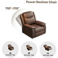 thumbnail image 6 of JERFIT Power Swivel Recliner Chair with USB Charging Port, 360 Degree Swivel Electric Rocker Recliner with Overstuffed Padding, Ergonomic Lumbar Support for Living Room, Dark Brown, 6 of 6