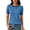 Blue, variant on Women's Lightweight Short Sleeve Sweater Top Business Casual Crew Neck Summer Loose Basic Tops by Yigetop Black L