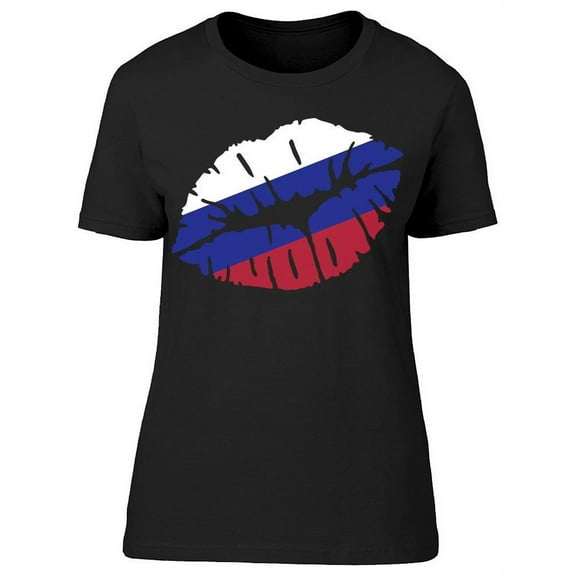 Lips W/Russian Colors T-Shirt Women -Image by Shutterstock, Female Medium