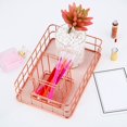 thumbnail image 5 of Wire Baskets, Wire Mesh Organizer Basket, Desk Drawer Countertop Freezer Storage Organizing Basket for Entryway, Bedroom, Bathroom, Office, (Rose Gold), 5 of 7