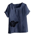 thumbnail image 1 of Birdeem Mode Femmes Été T-Shirt Imprimé Ample Col Rond Manches Courtes Blouse Décontractée, 1 of 1