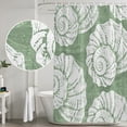 thumbnail image 5 of Extra Long Shower Curtain 72x96 Inch, Vintage Shell Sage Green Shower Curtain Waterproof Bathroom Decor, Summer Ocean Coastal Fabric Bath Curtain Set Accessories with Hooks, 5 of 7