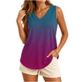 thumbnail image 2 of Avirosel Women's Plus Size Tank Tops V Neck Casual Lightweight Sleeveless Loose Fit Tunic Blouse for Summer Purple, 2 of 8