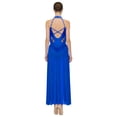 thumbnail image 5 of Haitryli Lyrical Dance Dress for Women Halter Sleeveless Mesh Flowy Tulle Skirt Maxi Long Dress Royal Blue XL, 5 of 6