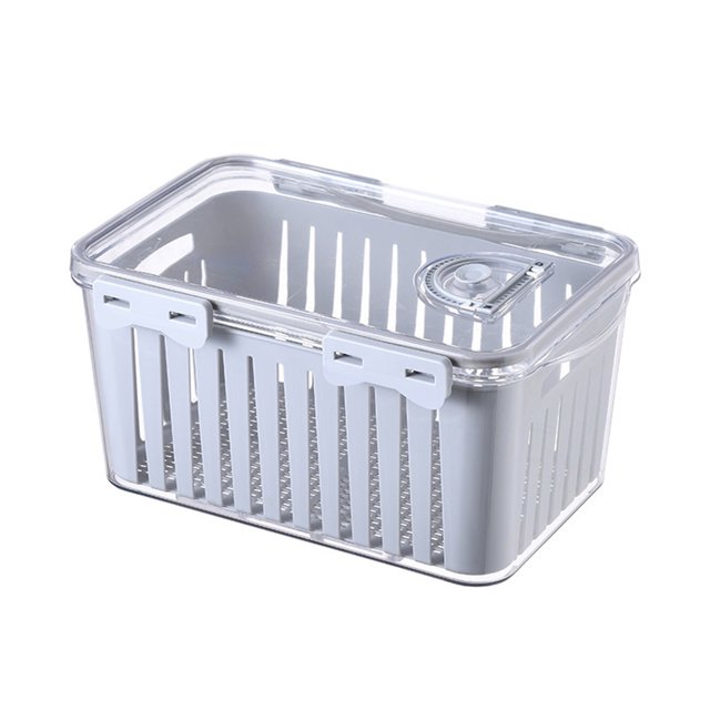 LCXmlly Food safe Storage Organizer Fridge Storage Containers with Colanders Airtight Drain Box BPA Free Stackable Space saving