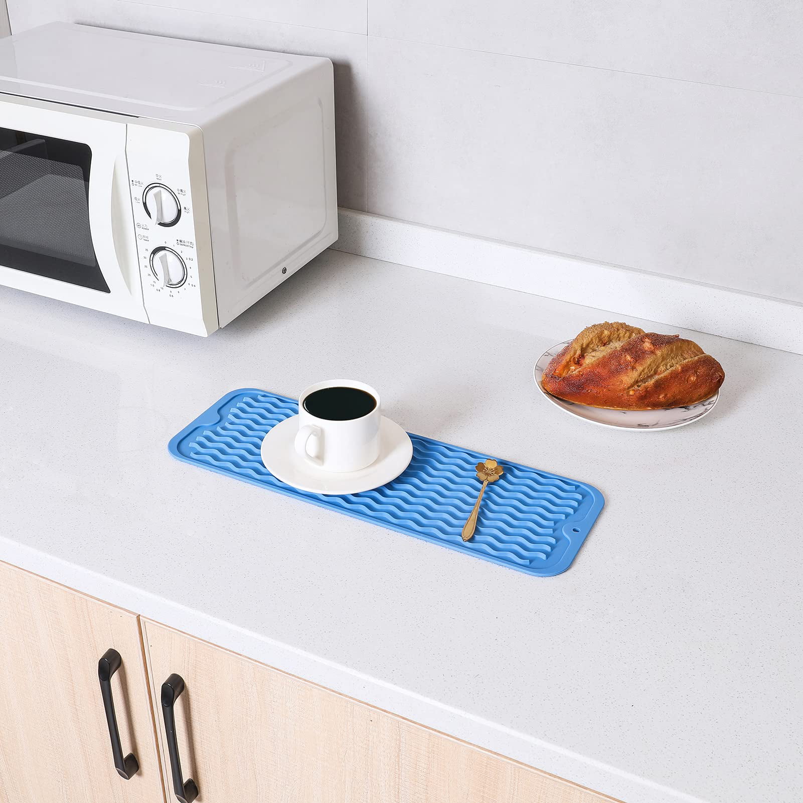  RECER Silicone Dish Drying Mat, Heat-resistant Drying Mat for  Kitchen Counter, Easy to Drain and Clean,Eco-friendly, Non-Slip, Counter,  Sink, or Bar : Home & Kitchen