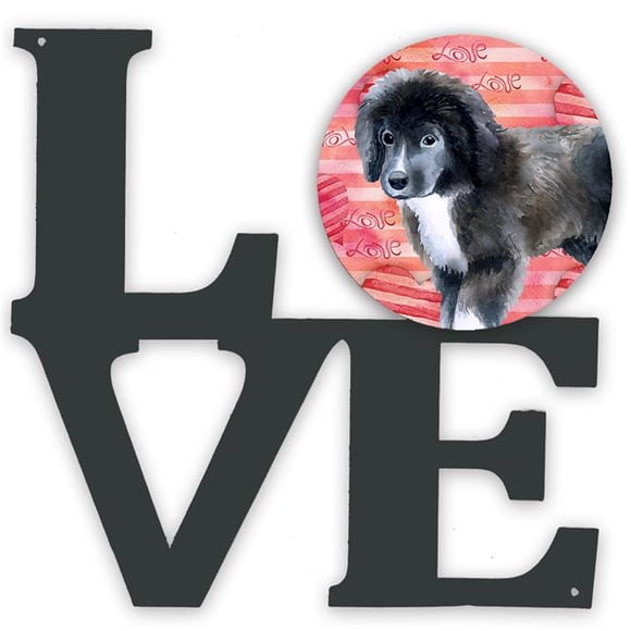 Carolines Treasures BB9786WALV 11.5 x 11.75 in. Newfoundland Puppy Love Metal Artwork Wall Decor