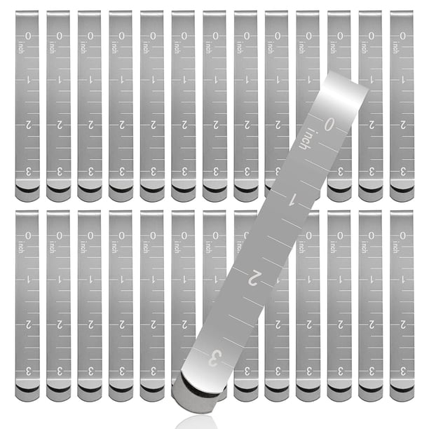 Clips de costura de 30 Uds., Clips de dobladillo de acero inoxidable, regla de medición de costura, herramienta de costura de dobladillo de Metal, Clips de tela de 3 pulgadas