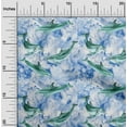 thumbnail image 2 of oneOone Polyester Lycra Medium Blue Fabric Whale Sewing Material Print Fabric By The Yard 56 Inch Wide, 2 of 6