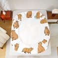 thumbnail image 5 of Homewish Brown Capybara 4 Pieces Queen Sheet Sets For Kids Boys Girls,Kawaii Animal Ultra Soft Flat Sheet,Cartoon Wildlife Queen Fitted Sheet,Lightweight Room Decor, 5 of 7