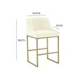 thumbnail image 3 of Lisa Cream Pleated Velvet Counter Stool, 3 of 6