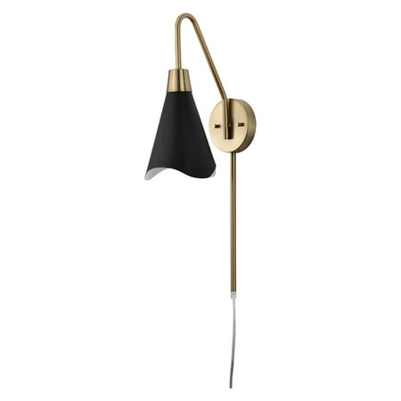 

Nuvo Lighting 60/7467 Tango 14 Tall Wall Sconce - Matte Black / Burnished Brass